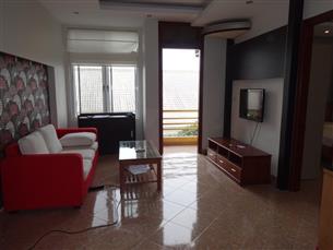 Balcony, bright apartment with 01 bedroom for rent in Tu Hoa, Tay Ho