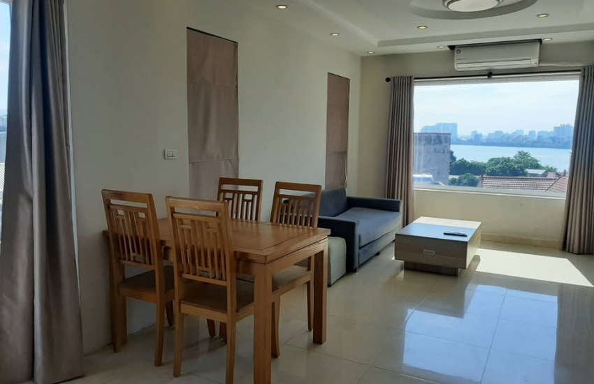 Big balcony, lake view apartment for rent with 01 bedroom in Au Co, Tay Ho