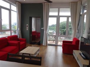 Big balcony, duplex apartment with 03 bedrooms for rent in Au Co, Tay Ho