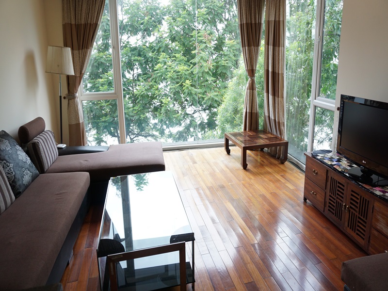 Lake view 02 bedroom apartment for rent in Yen Phu Village, Tay Ho