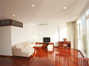 Lake view, modern serviced apartment with 02 bedrooms for rent in Truc Bach, Ba Dinh