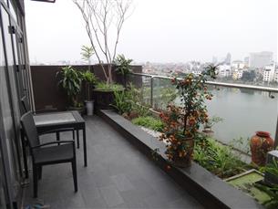 Lake view, big balcony serviced apartment for rent with 02 bedrooms in Dong Da