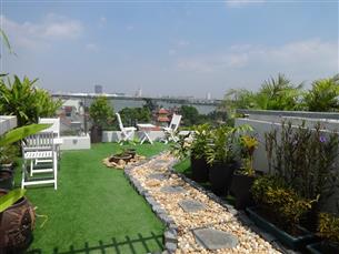 Nice terrace apartment with 02 bedrooms for rent in Vong Thi, Tay Ho