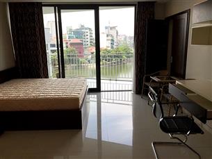 Lake view, big balcony apartment with 01 bedroom for rent in Truc Bach, Ba Dinh
