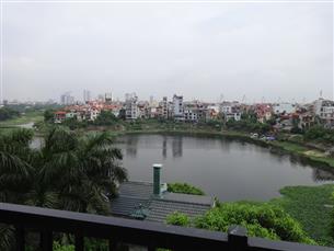 Lake view,new big balcony serviced apartment with 04 bedrooms for rent in Au Co, Tay Ho